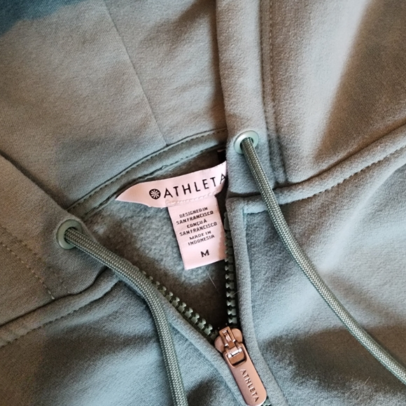 Athleta Teal Green Cropped Zip Hoodie - Picture 4 of 4